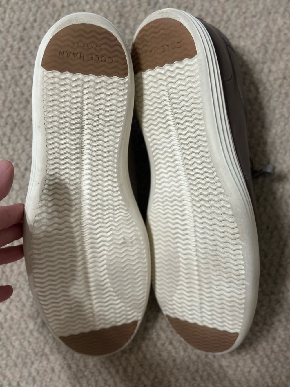 Cole Haan Men's Gray Leather Low-Top Sneakers with White Sole - size 10 - Picture 6 of 7